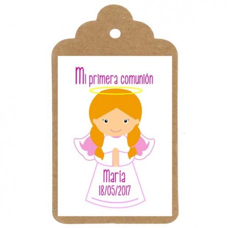 Etiqueta comunión "Angelito niña"