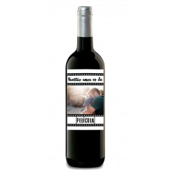 Botella de vino "AMOR DE PELICULA"