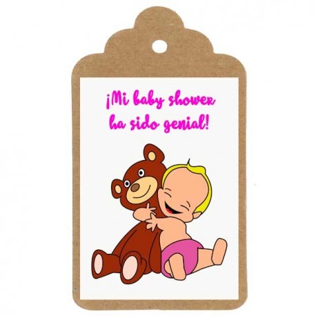 Etiqueta baby shower "OSITO CHICA"