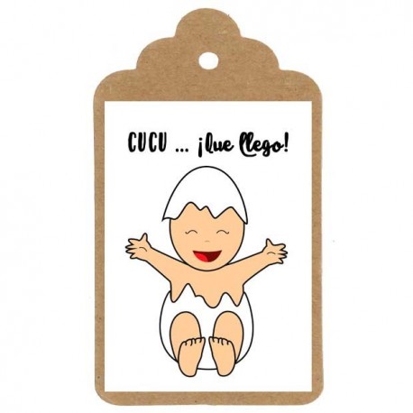 Etiqueta baby shower "BEBE HUEVO"