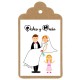 Etiqueta boda "Somos tres"