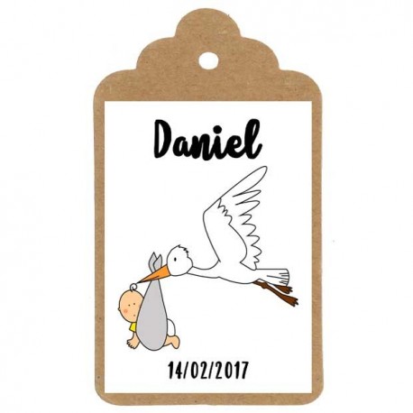 Etiqueta bautizo "BAUTIZO CIGÜEÑA"