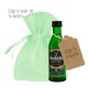 Whisky Glenfiddich botellita con etiqueta personalizada y bolsita de organza