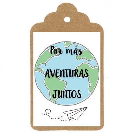 Etiqueta boda "MUNDO AVENTURAS"