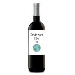 Botella de vino personalizada "Mejor mamá/papá del mundo"