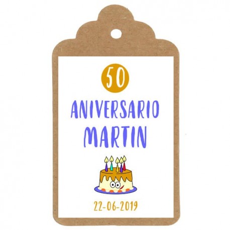Etiqueta cumpleaños "Tarta aniversario"