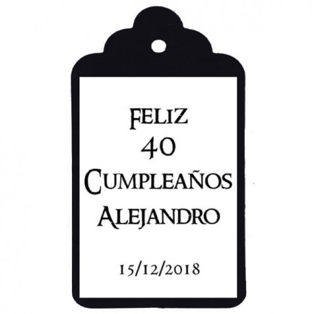 Etiqueta cumpleaños "Feliz cumpleaños época"