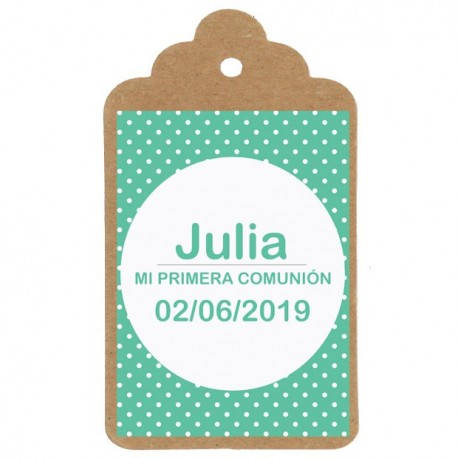 Etiqueta comunión "Topos"