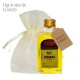 Licor de hierbas Panizo botellita con etiqueta personalizada y bolsita