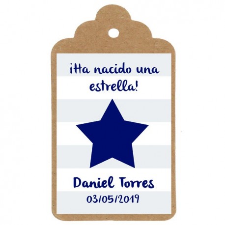 Etiqueta bautizo "Ha nacido una estrella"