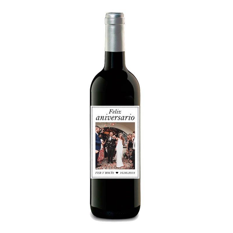 Personaliza tu botella de vino para un aniversario