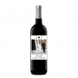 Botella de vino personalizada "BODA INICIALES"