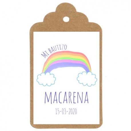 Etiqueta bautizo "Arcoíris"