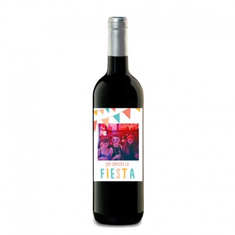 Botella de vino personalizada "Fiesta de cumpleaños"