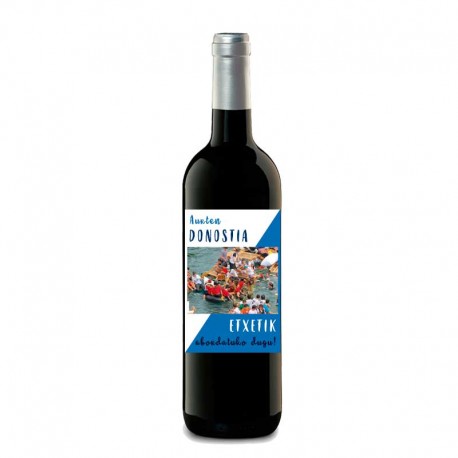 Botella de vino personalizada "Semana grande Donostia"