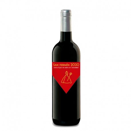 Botella de vino personalizada "SAN FERMÍN PAÑUELO"