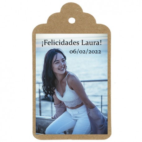 Etiqueta cumpleaños "Foto y felictación"