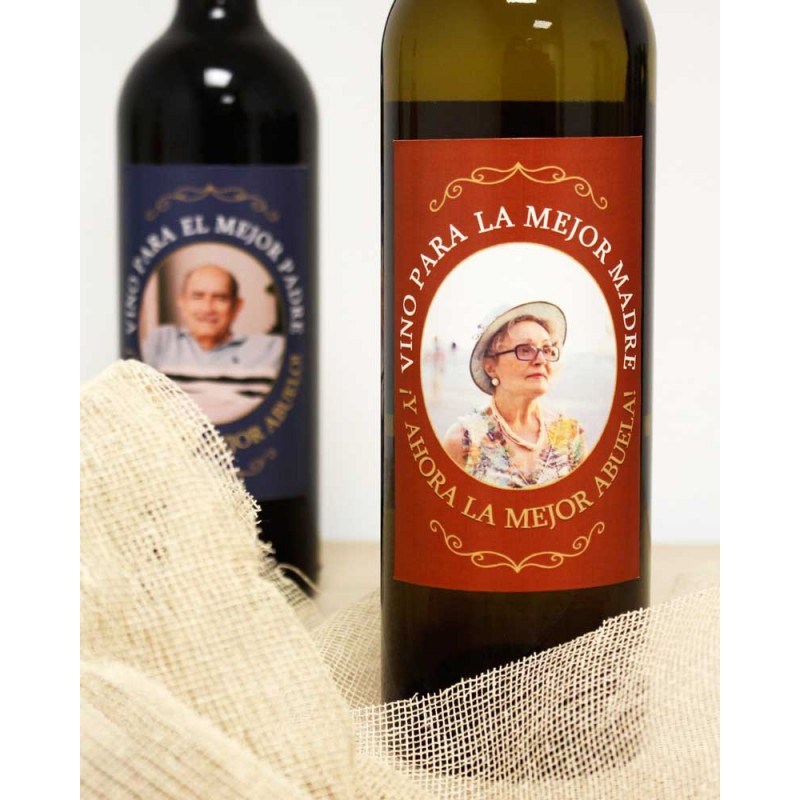 Regalo Personalizado para una Abuela Botella de Vino con Mensajes Bonitos y Personalizable con la dedicatoria Que tú Quieras 