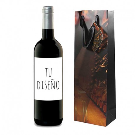 Gaseoso doce Maldición Botella de vino personalizada con FOTO vino Rioja