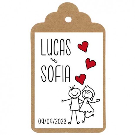 Etiqueta boda "Love is in the air"