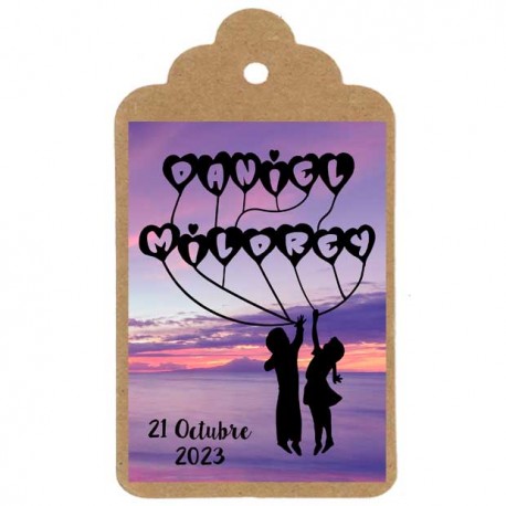 Etiqueta boda "Globos al cielo"