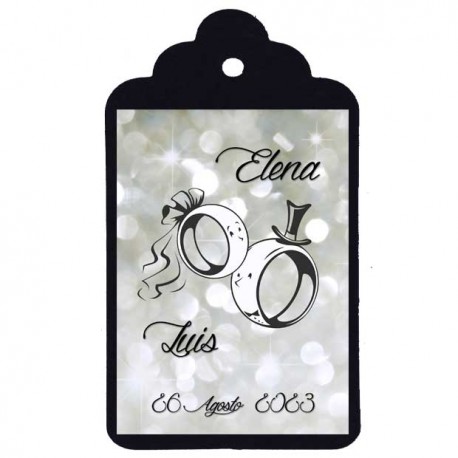 Etiqueta boda "Anillos de felicidad"