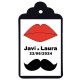Etiqueta boda "Bigote y labios"