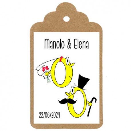 Etiqueta boda "ANILLOS ENAMORADOS"
