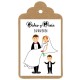 Etiqueta boda "Somos tres"