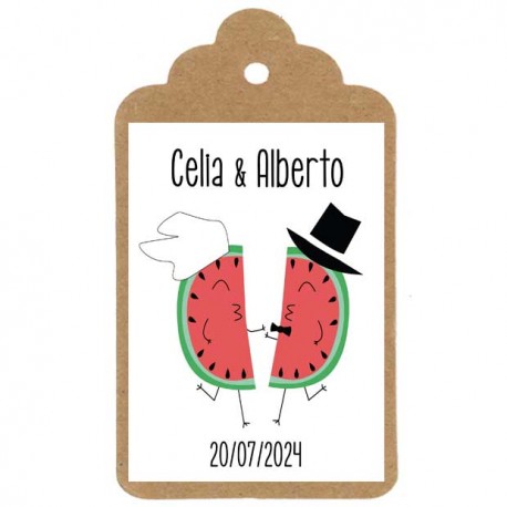 Etiqueta boda "Mi media sandia"