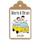 Etiqueta boda "Caravana hippie"
