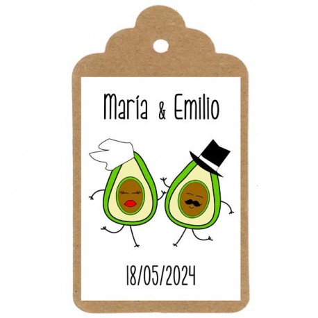 Etiqueta boda "MI MEDIO AGUACATE"