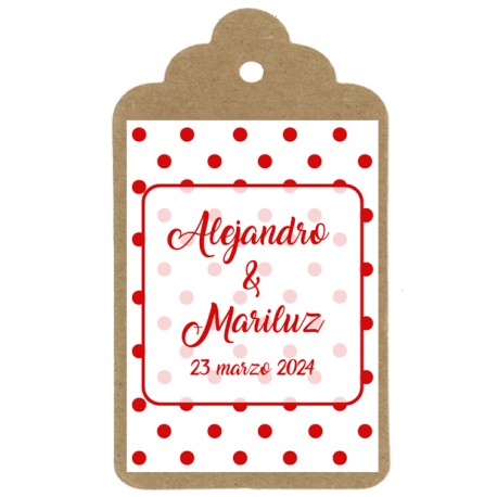 Etiqueta boda "LUNARES"