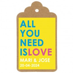 Etiqueta boda "ALL YOU NEED IS LOVE"