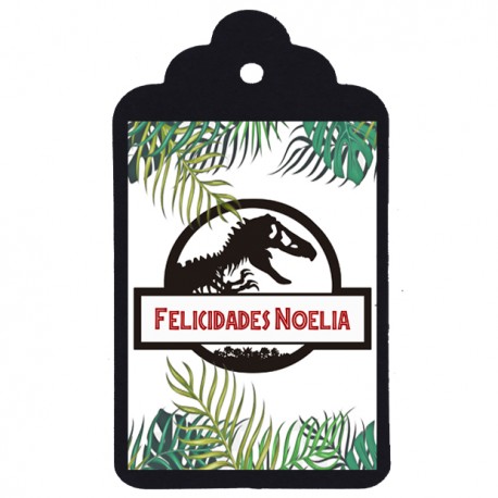 Eiqueta cumpleaños "JURASSIC PARK"