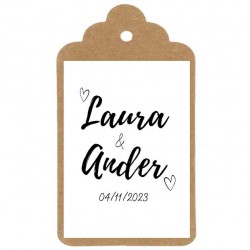 Etiqueta boda "Nombre rotulador"