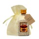 Licor de crema Panizo botellita con etiqueta personalizada y bolsita de organza