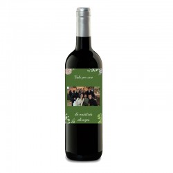 Botella de vino personalizado "Vale por un abrazo"