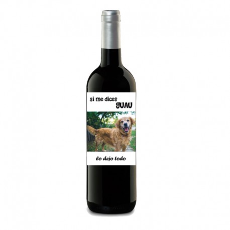 Botella de vino personalizada "Foto mascota"