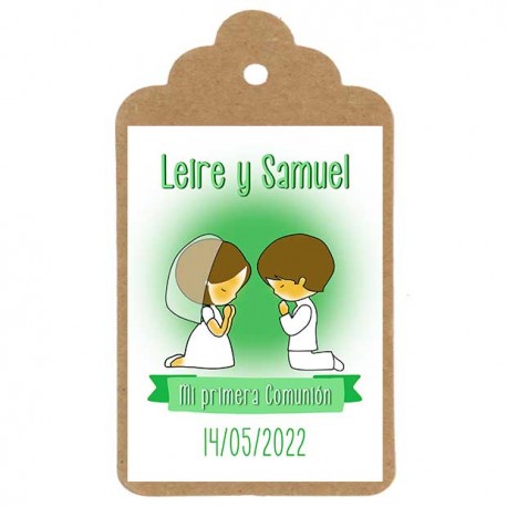 Etiqueta Comunión "GEMELOS CHICO Y CHICA"