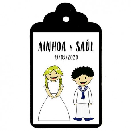 Etiqueta Comunión "GEMELOS"