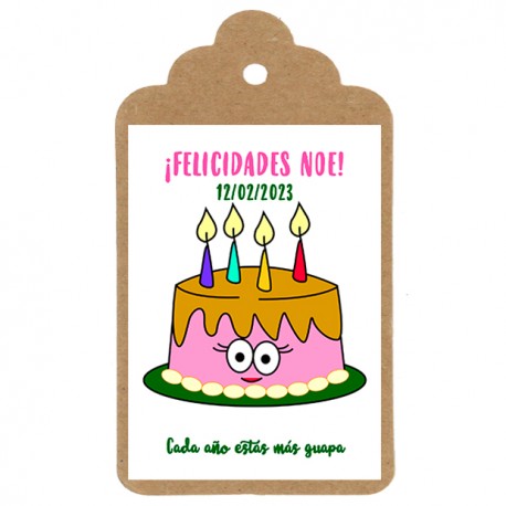 Etiqueta Cumpleaños "TARTA CHICA"