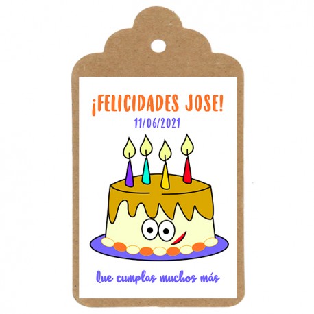 Etiqueta cumpleaños "TARTA CHICO"