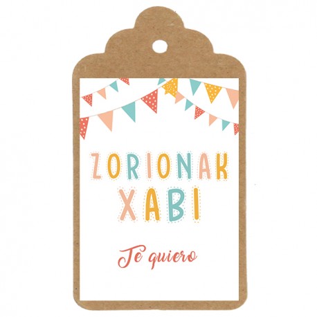 Etiqueta Cumpleaños "BANDERITAS"