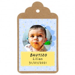 Etiqueta Bautizo "Niño foto"