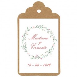 Etiqueta Boda "CORONA FLORES"