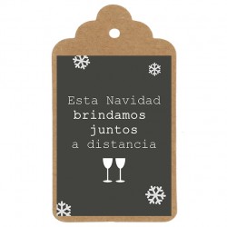 Etiqueta Navidad "BRINDAMOS A DISTANCIA"