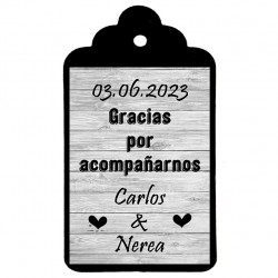 Etiqueta boda "GRACIAS"