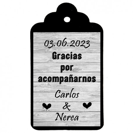 Etiqueta boda "GRACIAS"