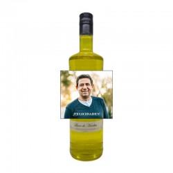 Botella licor de hierbas personalizada con foto